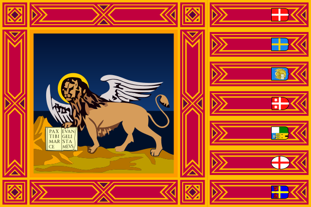 Aufkleber Sticker Flagge Fahne Italien Venetien Autoaufkleber